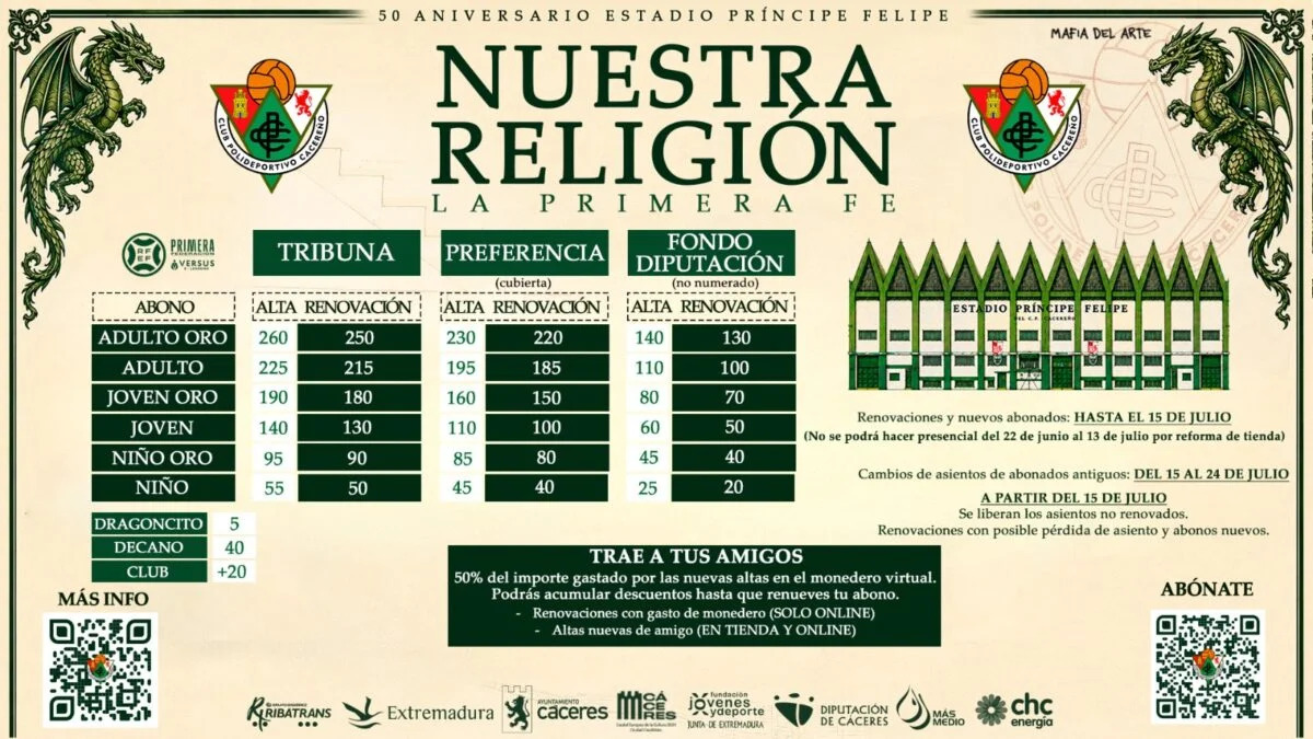 Campaña de abonos CP Cacereño 2026/2027